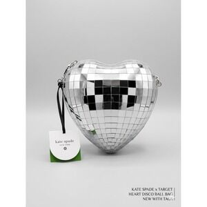 Kate Spade New York x Target Heart Disco Ball Crossbody Bag Silver NWT